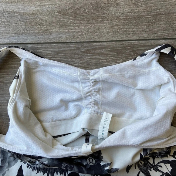 LULULEMON Aria Tank II Brisk Bloom Black White - Picture 8 of 14